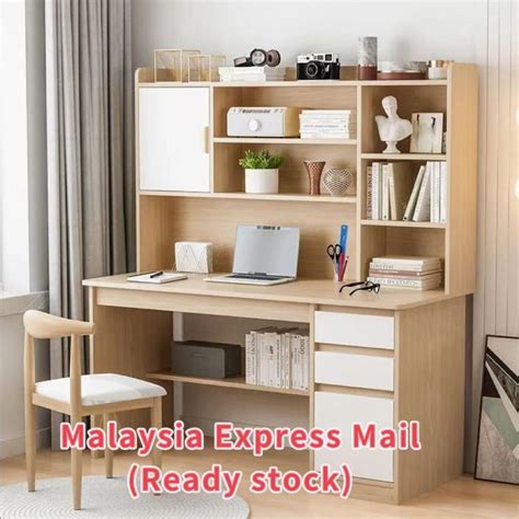computer study table  cabinet  drawer meja belajar multipurpose