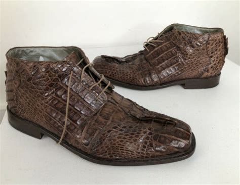 Mauri Made In Italy Exotic Alligator Crocodile Mens 14m Shoes Boots