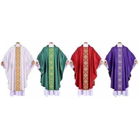 Chasubles Set Tivoli Alfa And Omega CS035 With 4 Colors Liturgical