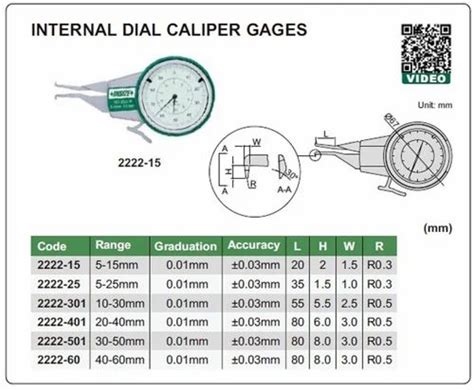 Upto 15 Mm Analog Insize 2222 15 Internal Dial Caliper Gauge For