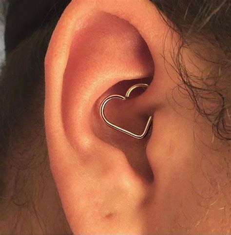 Cartilage Heart Earring Daith Piercing Helix Tragus Rook Etsy