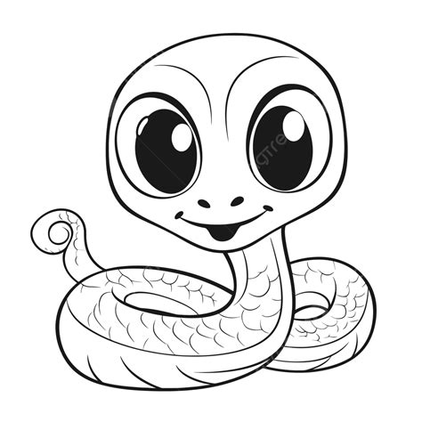 Cartoon Snake On White Background Outline Sketch Drawing Vector, Car ...