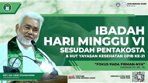 IBADAH HARI MINGGU VI SESUDAH PENTAKOSTA PERJAMUAN KUDUS MINGGU 9