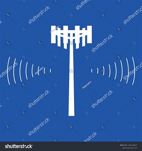 Cell Mobile Telecommunication Tower Antenna Transmitter Stock Vector