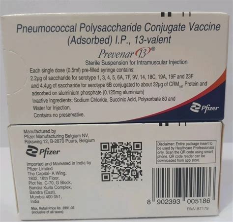 Prevenar 13 Vaccine At Rs 3000 Pneumococcal 13 Valent Conjugate