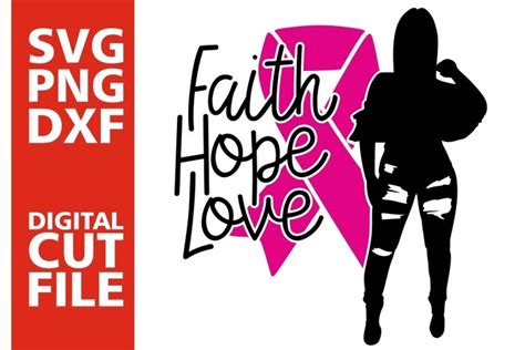 Faith Hope Love Svg Breast Cancer Pink Ribbon 377390