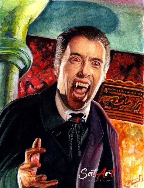 Christopher Lee as Dracula | Horror movie art, Dracula art, Horror movie characters