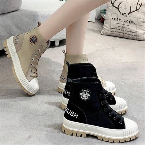 Buy Canvas Martin Boots Women Autumn Winter British Style Fashion Thick