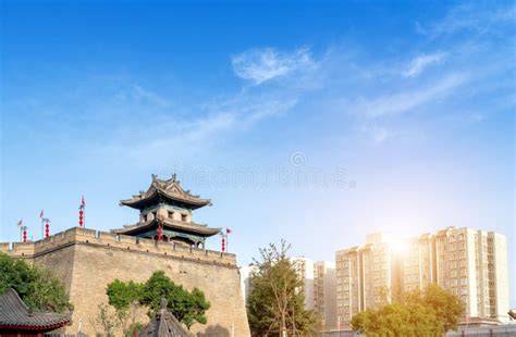 Corner Tower Of Ming Dynasty Ancient City Xi An China Stock Image