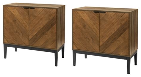 Dick Modern Door Accent Cabinet With Adjustable Shelves Set Of