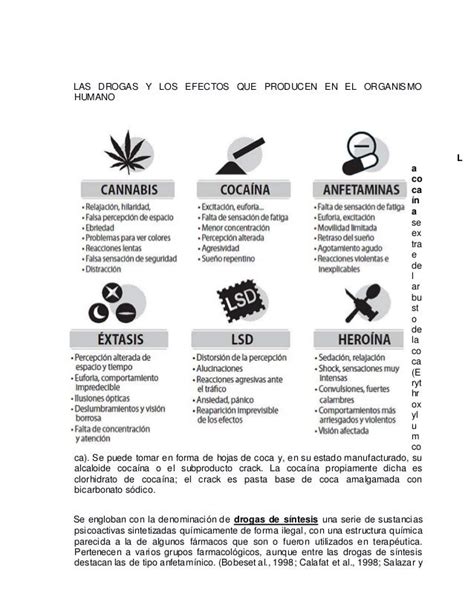 Infografia Efectos De Las Drogas Estimulantes Alucinogenas Y Depresor…