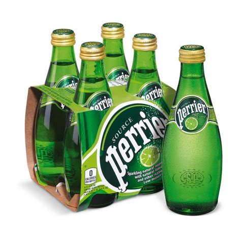 Вода минеральная Perrier газированная со вкусом лайма 0.33 л (4 штуки в ...