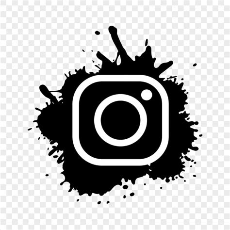 Withe Instagram Logo In Black Brush Stroke Icon | Citypng