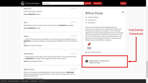 Using VentureRadar To Find Similar Companies – VentureRadar 