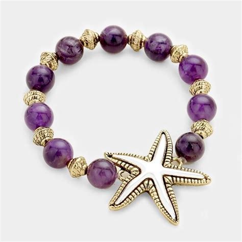 Starfish Bracelet Beaded Stretch Bracelet Starfish Bracelet