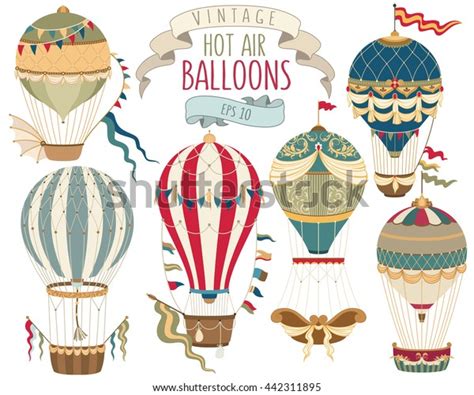 Vintage Hot Air Balloons Vector Stock Vector Royalty Free
