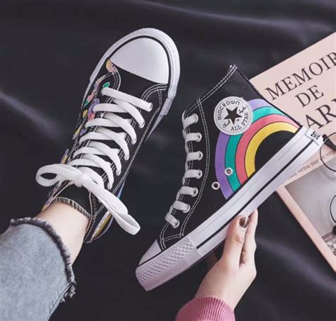 Hot trend Giày thể thao classic cao cổ cầu vồng hoạt hình nhí cực hot hàng đẹp full box Free