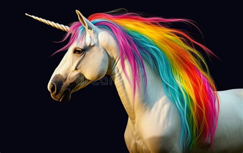 White Unicorn In Rainbow Flag Colors Symbol Of Lgbt Gay Community And Homosexuality Ai