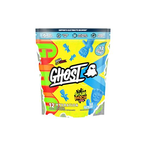 GHOST Hydration Packets, Sour Patch Kids Blue Raspberry, 12 Sticks