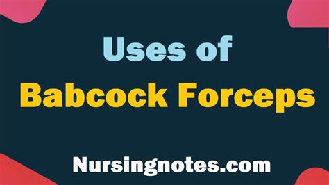 Uses Of Babcock Forceps The Essential Obstetric Tool For Safe Delivery