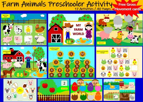 Farm Animals Preschooler Activity, Homeschooling Activity Sheets, Busy ...