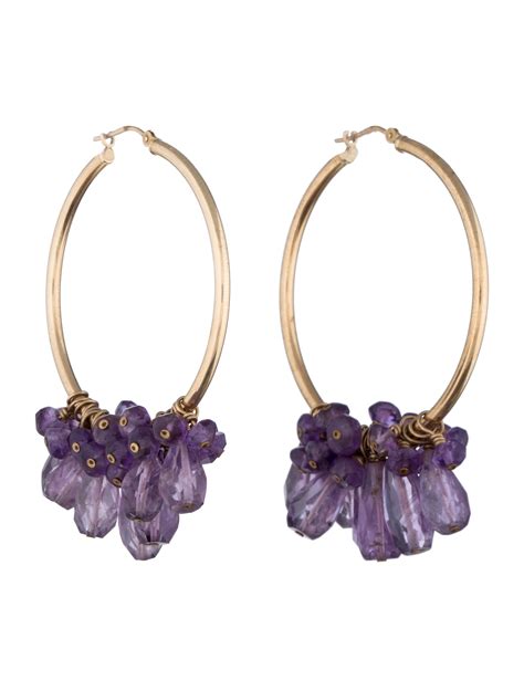 14k Amethyst Hoop Earrings Earrings Fje26583 The Realreal