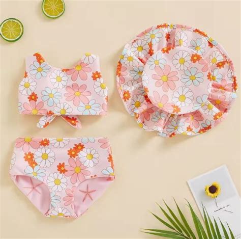 Floral Back Tie Bikini With Hat Months To Yrs Fabulous Finds Boutique