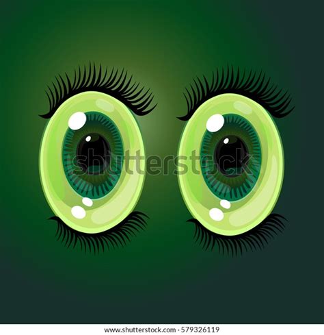 Big Oval Cartoon Eyes Wide Open Stock Vector (Royalty Free) 579326119 ...