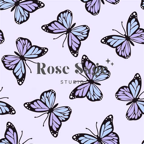 Purple Butterfly Seamless Pattern Monarch Butterfly Seamless Pattern Girl Seamless File Etsy