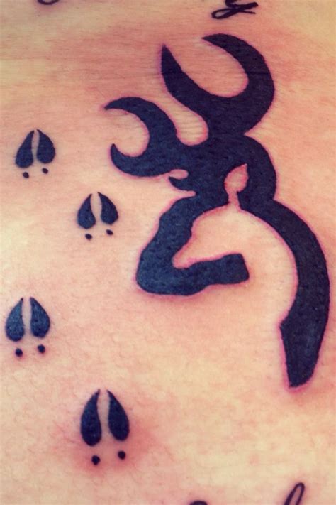 Browning Deer Tattoo With Buck Tracks Tattoos Deer Track Tattoo