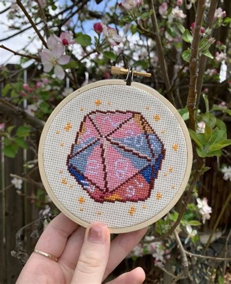 [ART] DnD Dice Cross Stitch Hoop : r/DnD