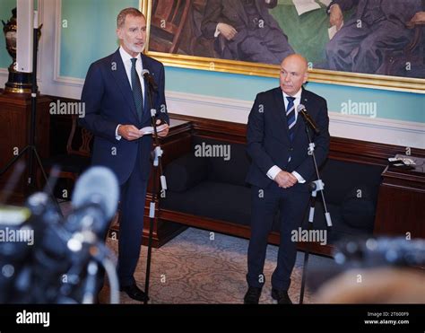 King Felipe And The Speaker Of The Danish Parliament Soeren Gade In The