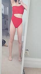 Susupeng Women S One Shoulder Hollow Out Bikini Fitness One Piece Sexy Swimsuit High Cut Bathing