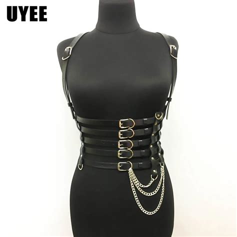 Uyee New Pu Leather Chest Harness Belt Sexy Lingerie Bdsm Body Chain