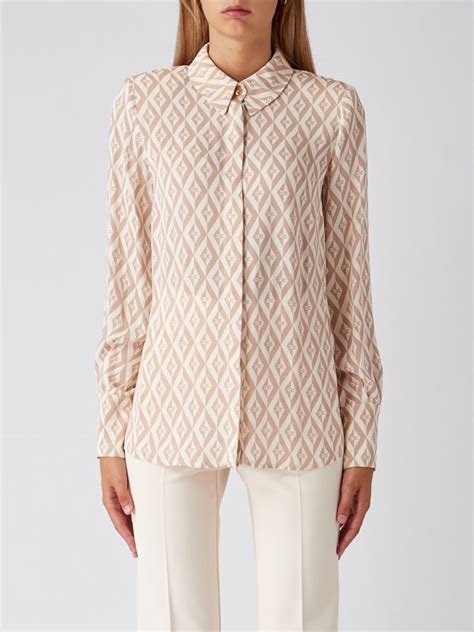 Elisabetta Franchi Women S Shirt In Viscose With Rhombus Logo Nude