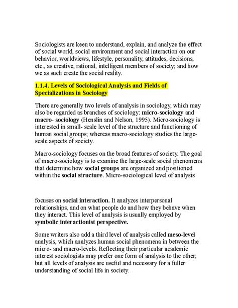 Introduction to Sociology P5 - Sociologists are keen to understand