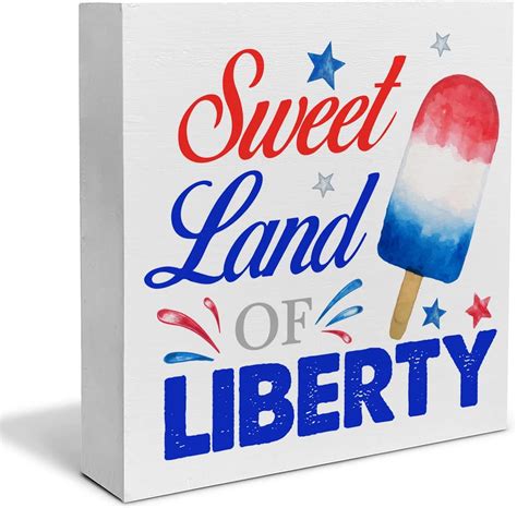 Sweet Land Of Liberty 4th Of July Decorative Wooden Box