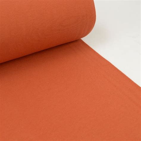 Tissu Jersey Bord C Te Tubulaire Terracotta