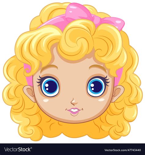 Cartoon Girl With Blonde Curly Hair