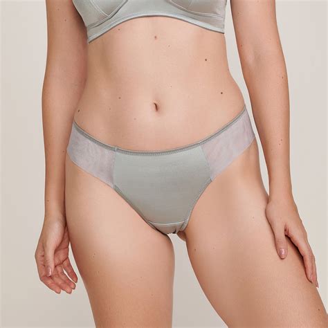 Calcinha Fio em Microfibra e Tule Mariah Cinza Jescri Lingerie de qualidade e fabricação