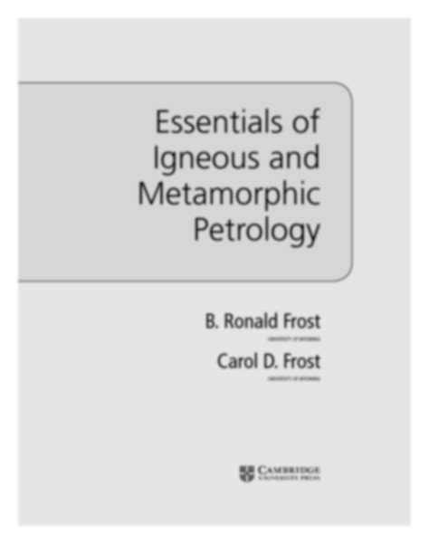 Principles Of Igneous And Metamorphic Petrology Winter 7