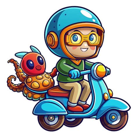 Un Personaje De Dibujos Animados En Un Scooter Con Un Drag N En La