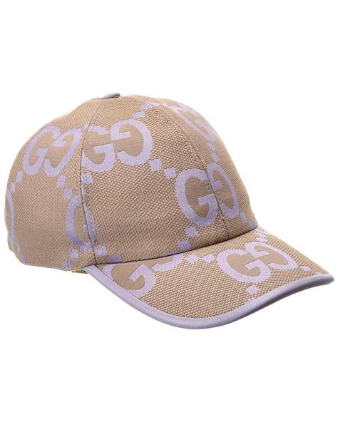 Gucci Jumbo GG Canvas Leather Trim Baseball Cap In White Lyst