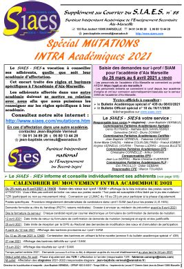 SIAES SYNDICAT INDEPENDANT ACADEMIQUE DE L ENSEIGNEMENT SECONDAIRE AIX