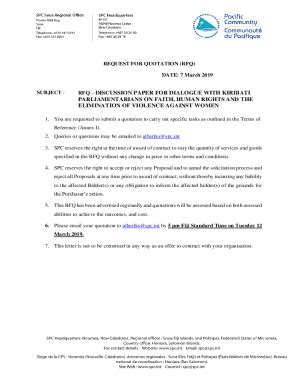 Fillable Online Request For Quotation Rfq Date Subject Rfq Rights