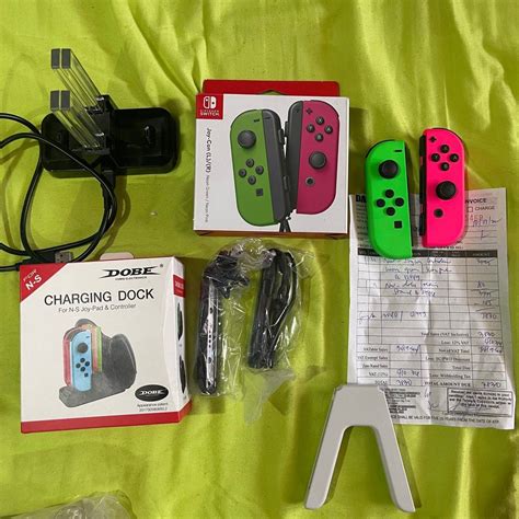 [Like New] Nintendo Switch Joy-Con Pink Green, Video Gaming, Video Game ...