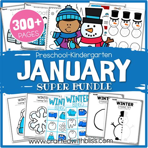 January Preschool-Kindergarten Bundle, January Kindergarten Activities ...