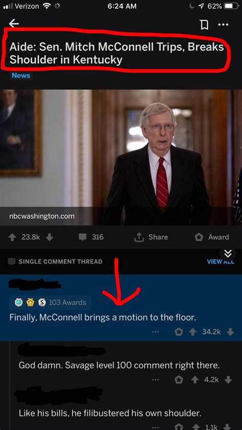 Dropping those truth bombs. Get well soon, #MoscowMitch : r/PoliticalHumor