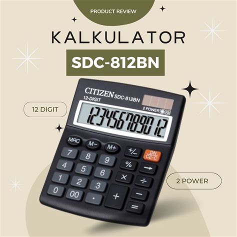 Jual MURAH Kalkulator Dagang Citizen SDC 816C 12 Digit 2 Power 812BN