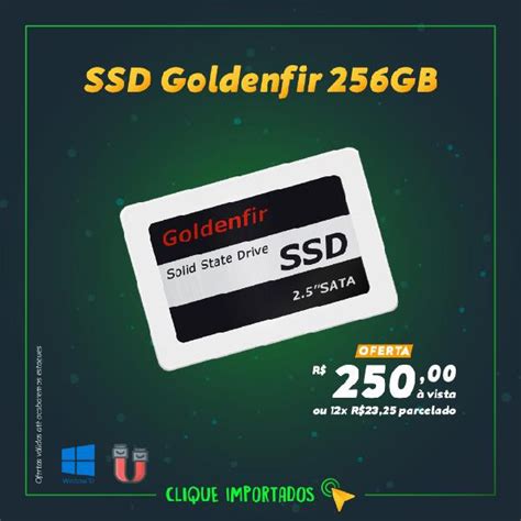 Ssd goldenfir 256gb sata iii + cabo sata + formatação em Fortaleza ...
